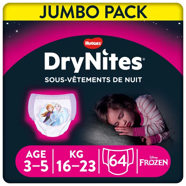 huggies-drynites-filles-3-5-ans-12-21-kg-sous-v-tements-de-nuit-ultra-absorbants image 1