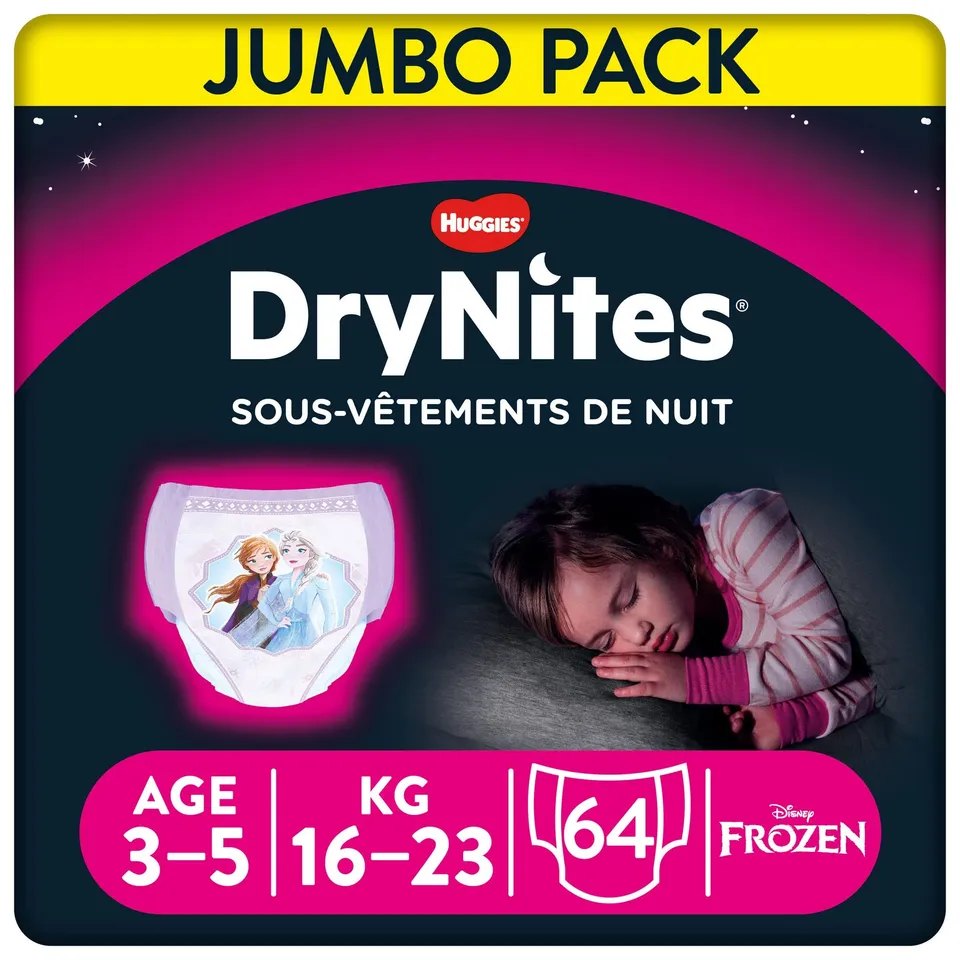 huggies-drynites-filles-3-5-ans-12-21-kg-sous-v-tements-de-nuit-ultra-absorbants image 1