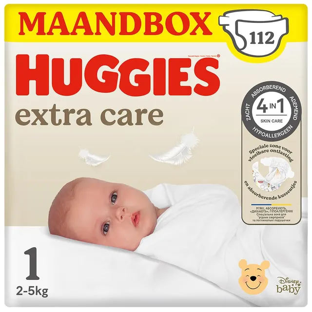 huggies-extra-care-couches-b-b-taille-1-2-5-kg-protection-nouveau-n-4-x-28-unit- image 1