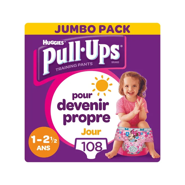 huggies-pull-ups-jour-fille-culottes-d-apprentissage-8-17-kg-1-2-5-ans-108-culot image 1