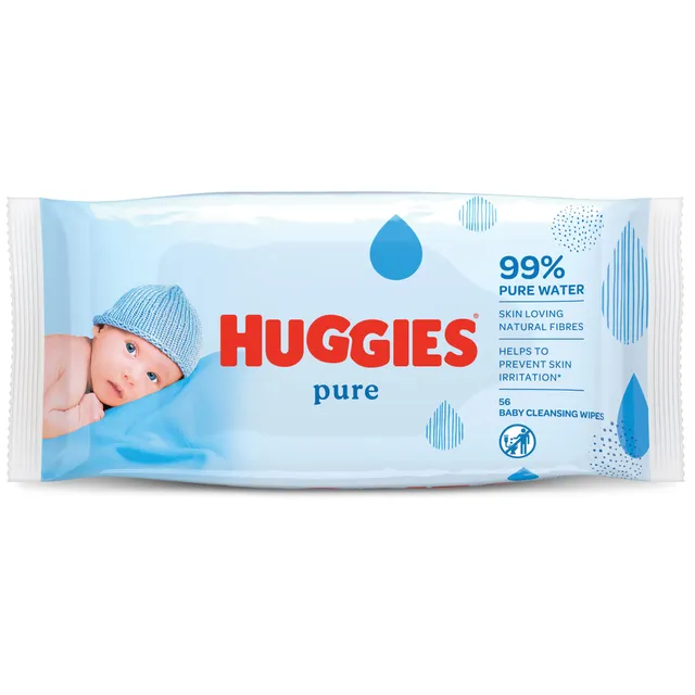 huggies-pure-lingettes-b-b-sans-parfum-1-paquet-de-56-lingettes-99-d-eau-d-s-la- image 1