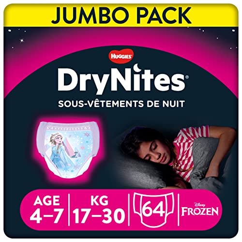 huggies-drynites-fille-4-7-ans-17-30-kg-sous-v-tements-de-nuit-absorbants-64-cul image 8