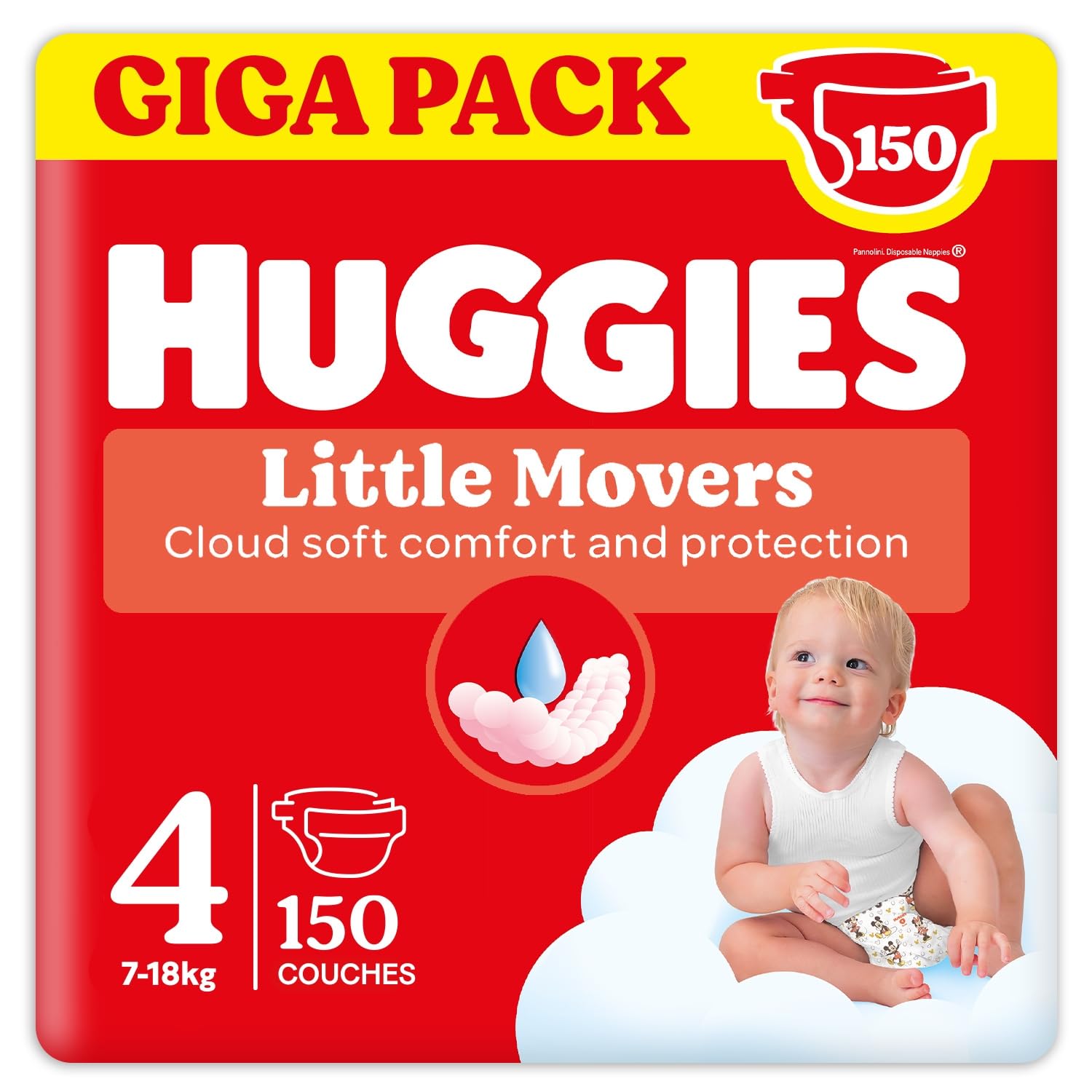 huggies-little-movers-couches-b-b-taille-4-7-18-kg-pack-1-mois-150-couches-absor image 1