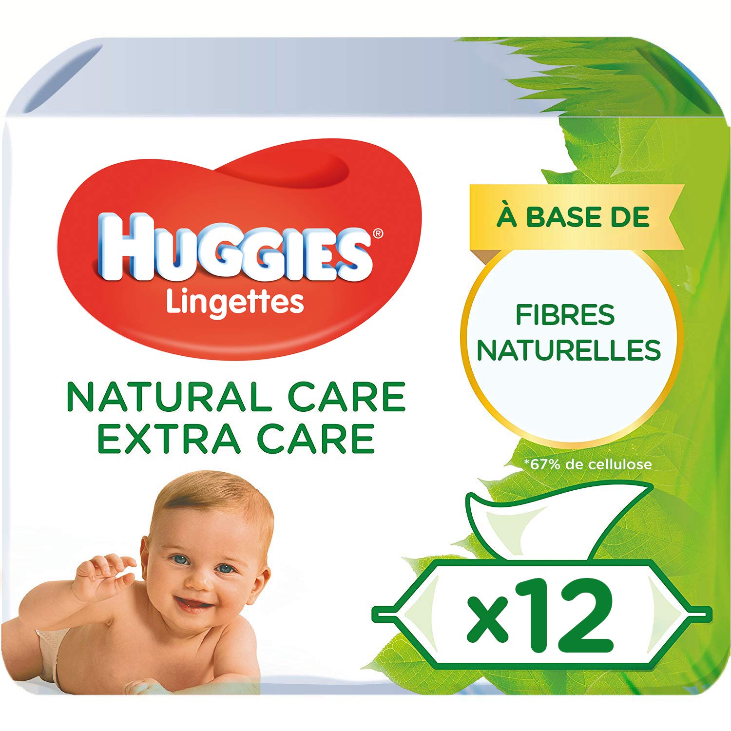 huggies-natural-care-extra-care-lingettes-b-b-3-paquets-168-lingettes-12-x-56-cm image 1