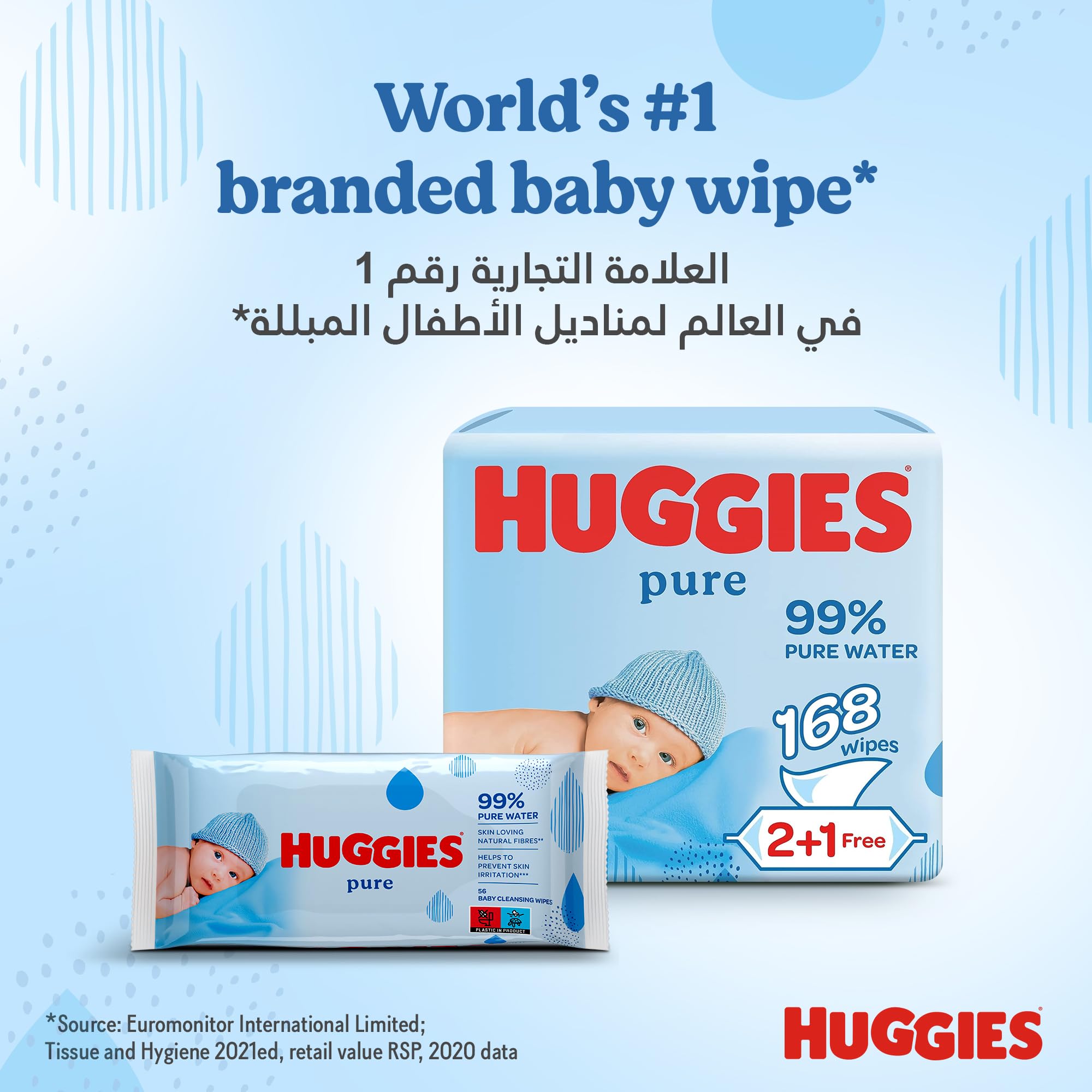 huggies-pure-lingettes-b-b-sans-parfum-1-paquet-de-56-lingettes-99-d-eau-d-s-la- image 6