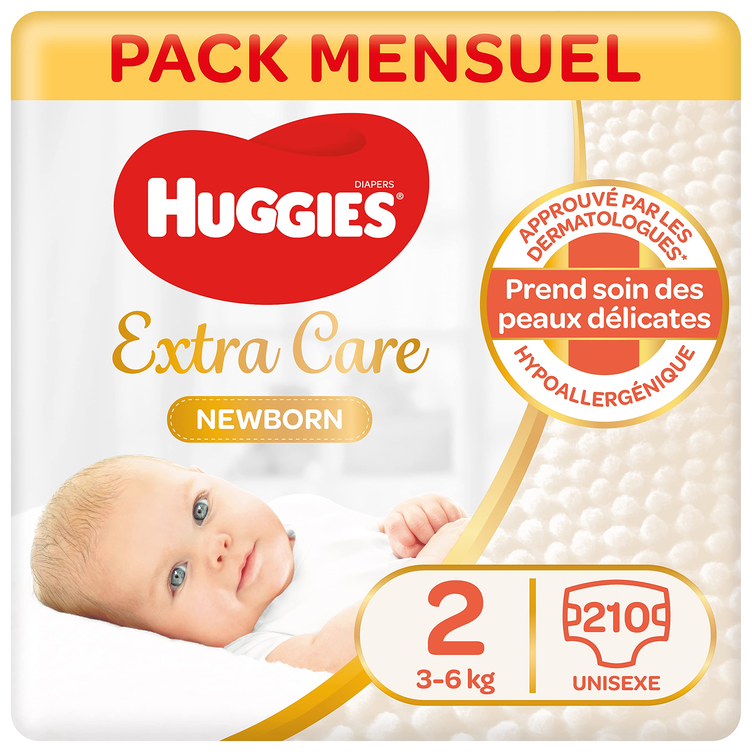 huggies-newborn-couches-b-b-taille-2-3-6-kg-unisexe-indicateur-d-humidit-pack-1- image 1